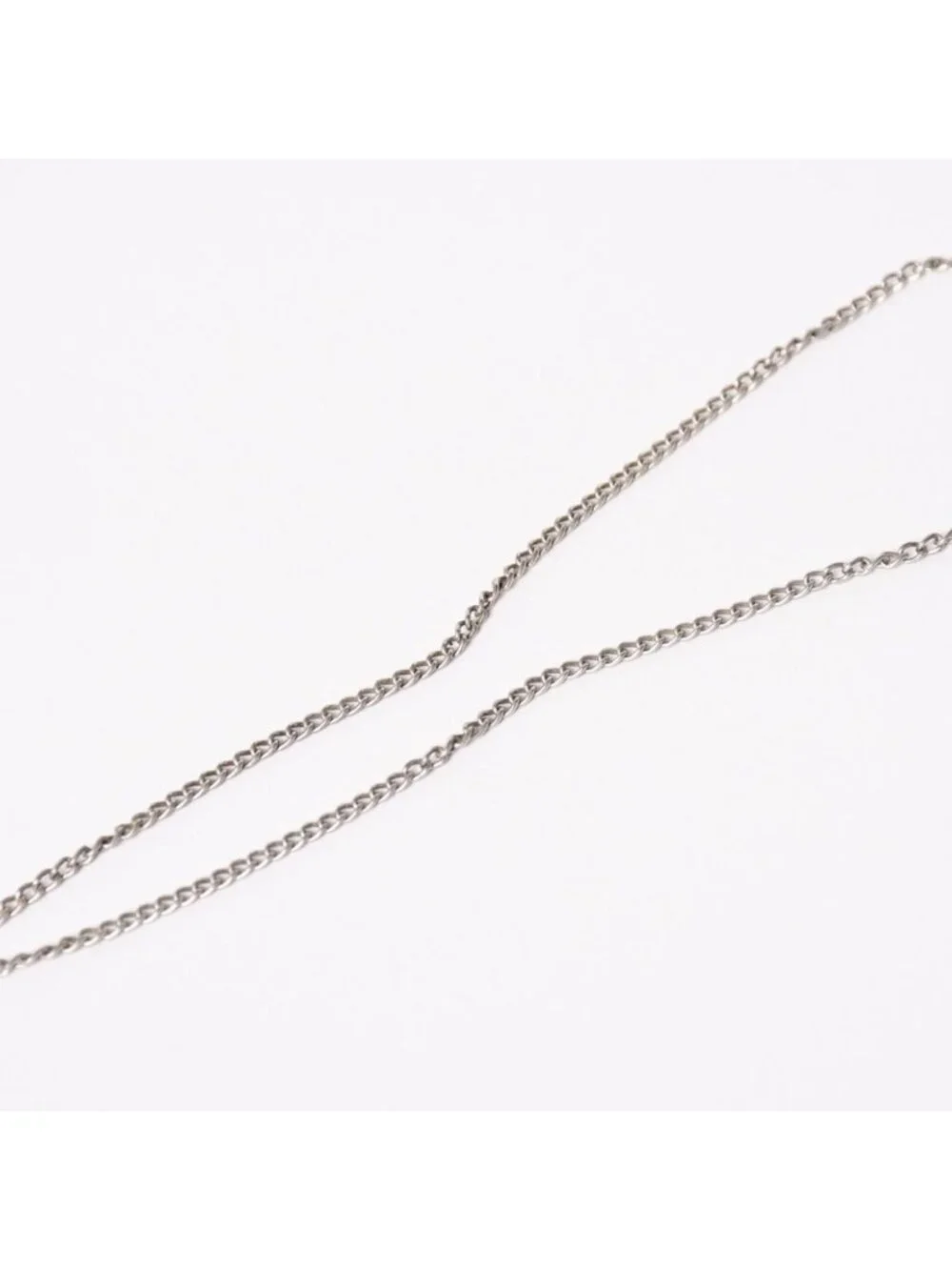 Chanel Necklace CC Logo Border Orange Pink Silver 05